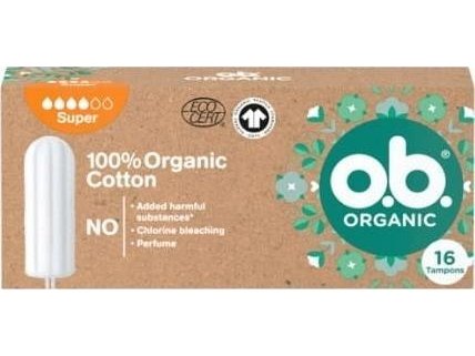 O.B. Økologiske Super Hygieniske Tamponger 16 Stk.