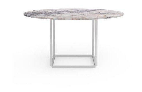 New Works Florence Spisebord Ø145 Hvit Violmarmor Med. Hvit Ramme