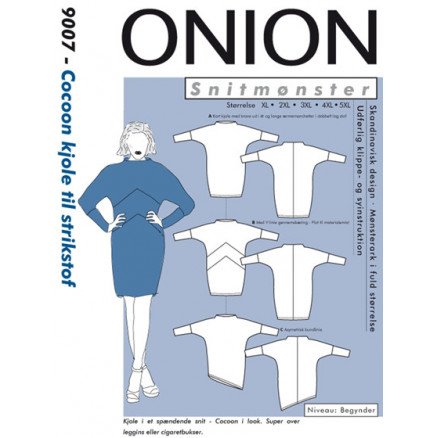 ONION Snittmønster Plus 9007 Cocoon Kjole Str XL 5XL