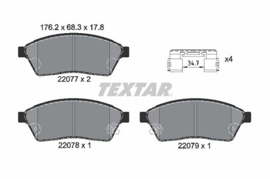 Bremseklosser TEXTAR 2207701 Bremseklosser TEXTAR 2207701