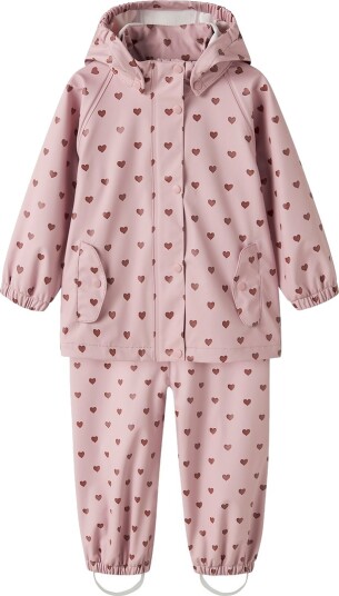 Lil" Atelier Regntøy NmfLaDry10 Zephyr/Hearts Lil Atelier 2 år (92) Regntøy Rosa