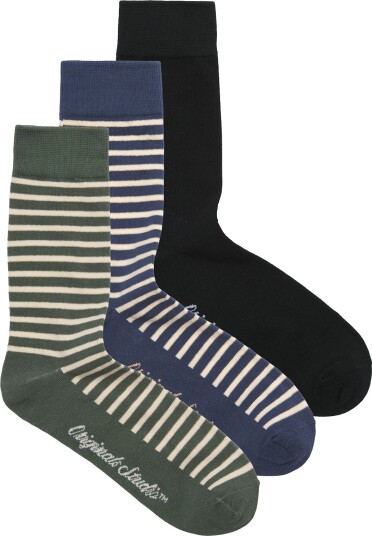 Jack & Jones Jacnorrebro Striped Socks 3 Pack Navy ONE SIZE