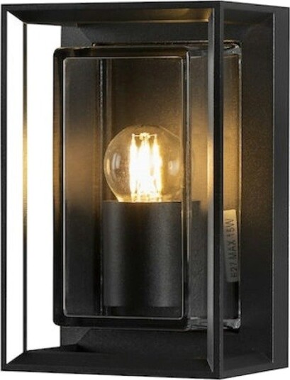 Konstsmide Brindisi mini vegglampe E27 sort med klart glass