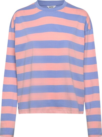 Monki Long Sleeved Cotton T Shirt   Blue   XL