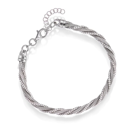 Pan Jewelry, Armbånd i rhodinert 925 sølv, 21 cm