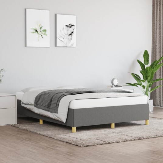  Sengeramme uten madrass mørkegrå 135x190 cm Double stoff