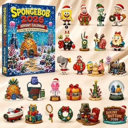 Havsglas Tomte Adventskalender 2026 – Liten Tomte Julekalender Svampebob Firkant
