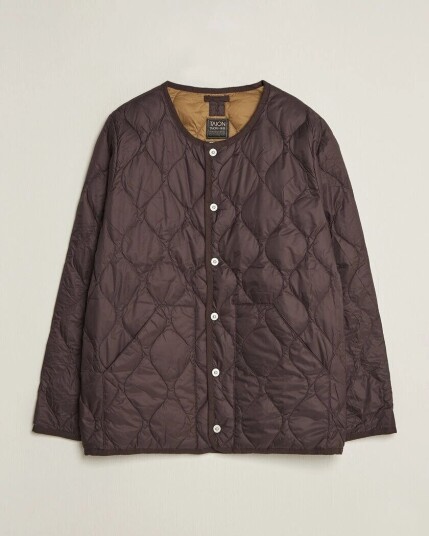 TAION Military Crew Neck Down Jacket Dark Choco
