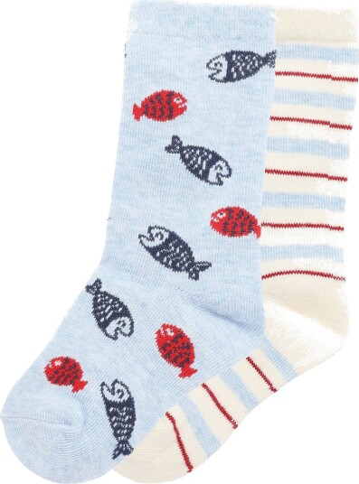 Mango 2 Pack Mixed Socks Blue 3 4