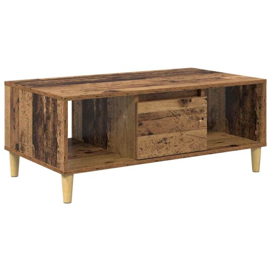 Kaffebord med skuff Gamle tre 90 x 50 x 26.5 cm Konstruert tre