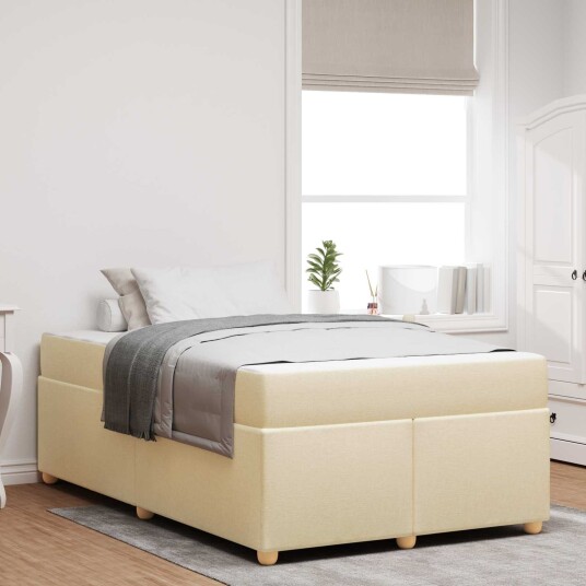 Sengestamme med madrass Krem 120 x 190 cm stoff Sengestamme med madrass Krem 120 x 190 cm stoff
