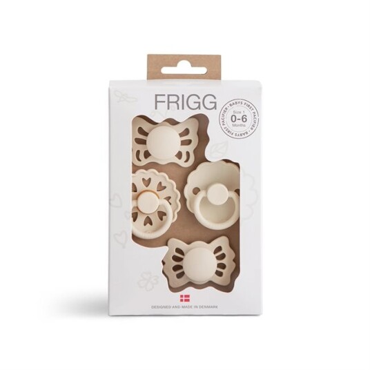 FRIGG Baby's First Beginner smokkpakke   Floral Heart Cream   4 stk.