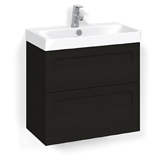 Macro Design Crown Servantskap 2 Skuff- med Light 70 Servant Svart eik / 60cm Shape