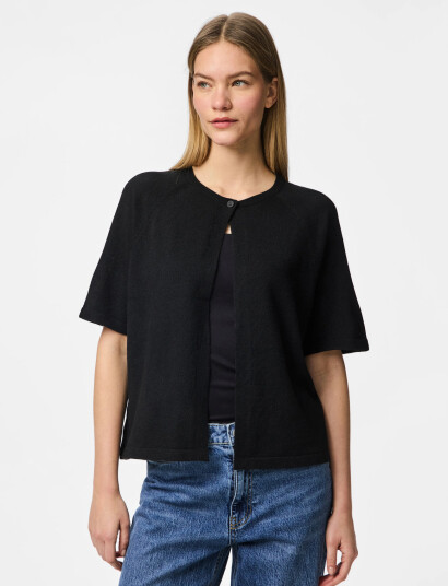 Pieces Pcbree Ss O-Neck Knit Cardigan Noos Bc - Black - XXL Pieces Pcbree Ss O-Neck Knit Cardigan Noos Bc - Black - XXL