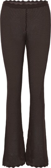 Monki Flared Crochet Trousers Brown XXS