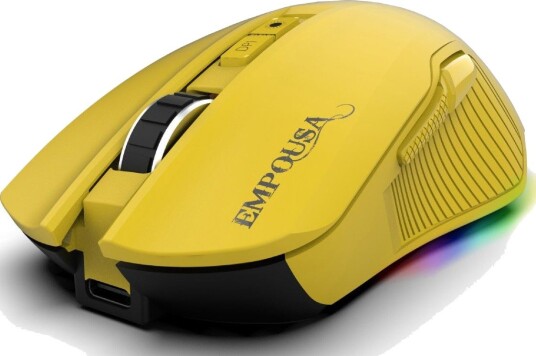 Inca Gaming Trådløs Mus Rgb 7200Dpi 7 Knapper Usb Bt 1.50 M Gul