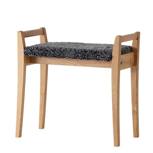 Oscarssons Möbel Meja krakk lakkert eik/safeskinn look lysegrå