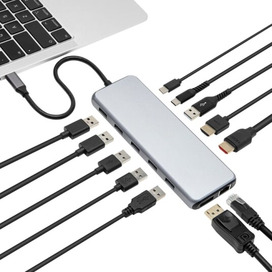 Plexgear Multiadapter for USB-C med 13 tilkoblinger