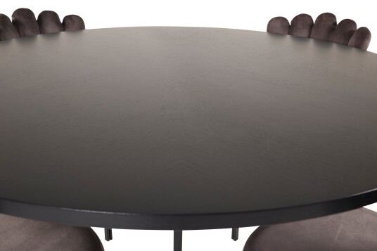 Venture Home Copenhagen Spisegruppe 140 cm Rund med 4 Limhamn Stoler Sort