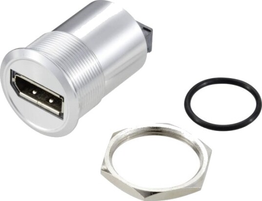 Tru Components Tc-11980476 Displayport Paneladapter (Hunn) Displayport-Hunn Til Displayport-Hunn Sølv