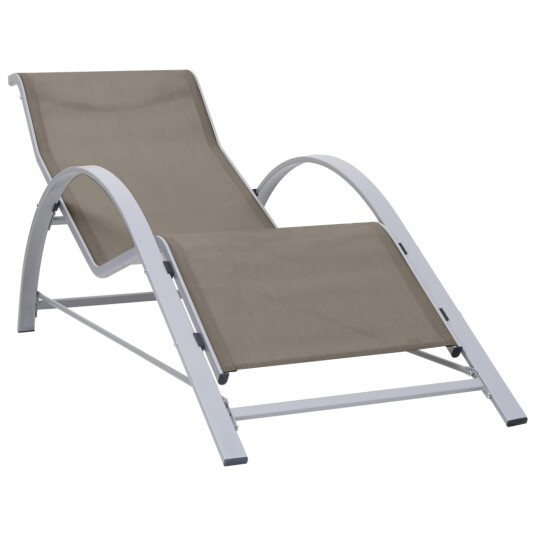 vidaXL Solsenger 2 stk med bord aluminium gråbrun