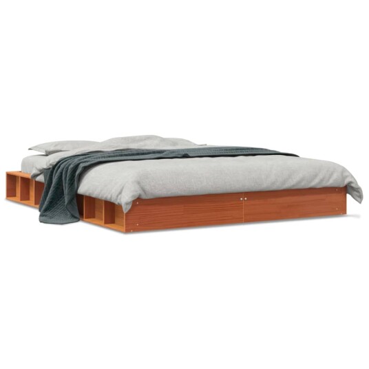 vidaXL Sengeramme brun 150x200 cm heltre furu 8721012315181