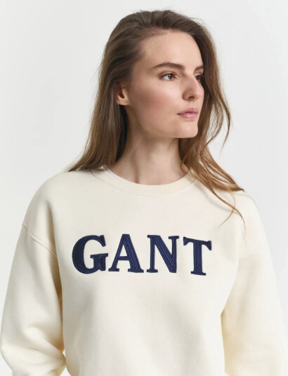 GANT Graphic C-Neck Sweat - Cream - M