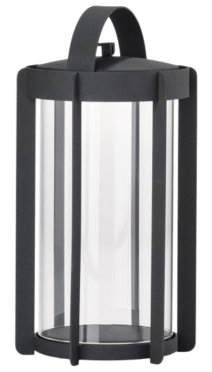 Firefly lykt 25 cm stål sort