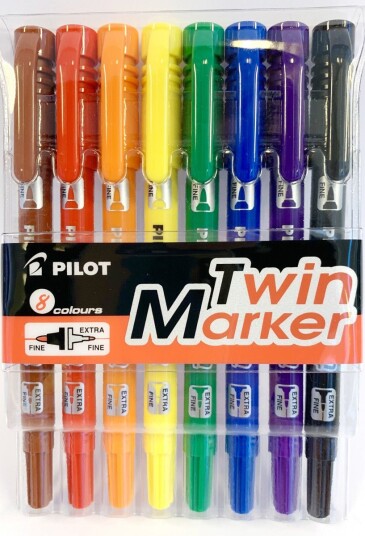 Merkepenn Pilot SCA-TM-S8N Twin ass (8) Merkepenn Pilot SCA-TM-S8N Twin ass (8)