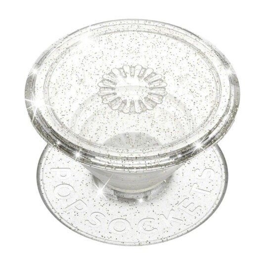 Popsockets Popgrip Clear Glitter Silver