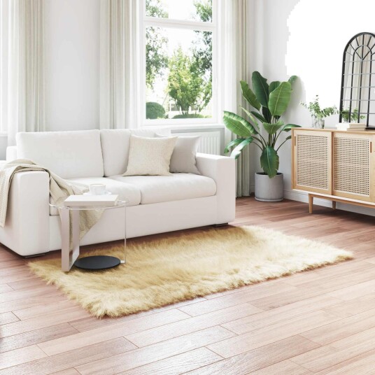 Faux Skinnmatte Tafalla Krem 140 x 200 cm Polyester
