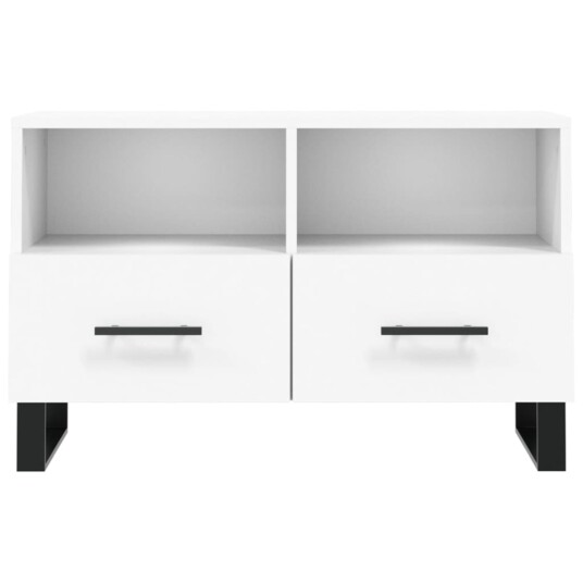 vidaXL TV-benk hvit 80x36x50 cm konstruert tre vidaXL TV-benk hvit 80x36x50 cm konstruert tre