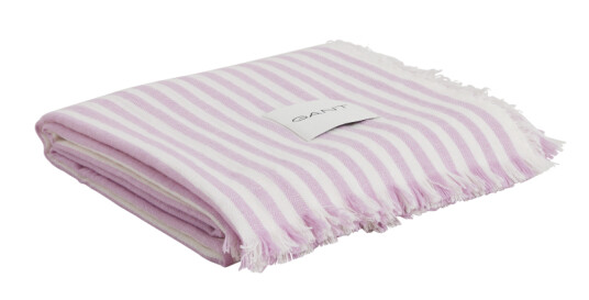 GANT Stripete Pledd Ull-lin 130x180cm Soothing-Lilac