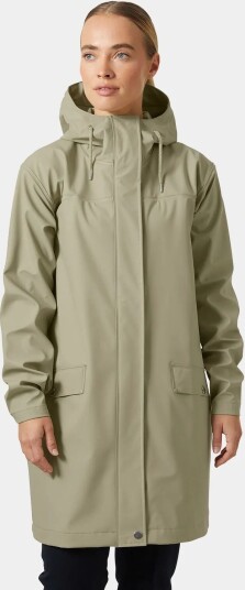 Helly Hansen Dame Moss Vanntett Regn Frakk Grønn M Helly Hansen Dame Moss Vanntett Regn Frakk Grønn M