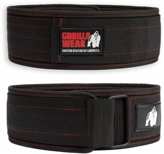 Gorilla Wear 10 cm Nylon, treningsbelte i svart/rød