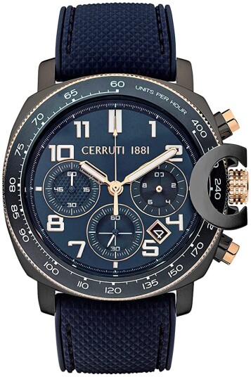 Cerruti 1881 Herreklokke CIWGO2206801 Sort/Gummi Ø46 mm Cerruti 1881 Herreklokke CIWGO2206801 Sort/Gummi Ø46 mm