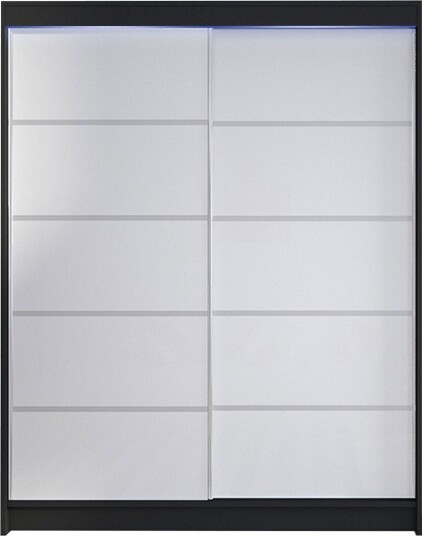 Garderobe + LED Svart / Hvit