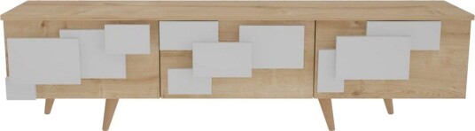 TV-bord Ticomannd Eik / Hvit - Eik / Hvit