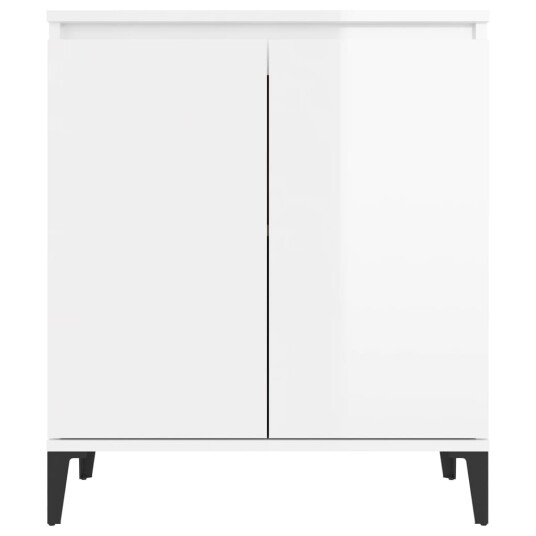 vidaXL Skjenk høyglans hvit 60x35x70 cm sponplate