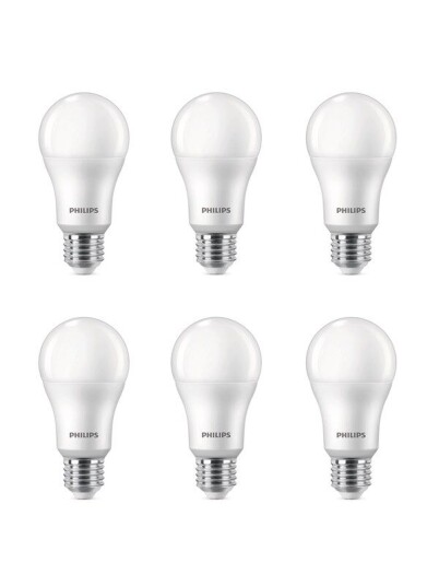 Philips LED-lyspære 13W/827 (100W) frosted 6-pack E27 Philips LED-lyspære 13W/827 (100W) frosted 6-pack E27