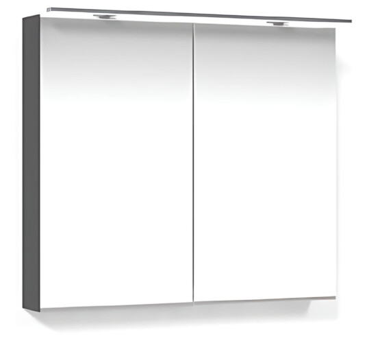 Macro Design Crown Speilskap Rampe-belysning med 2 dør Svart / 80cm Macro Design Crown Speilskap Rampe-belysning med 2 dør Svart / 80cm