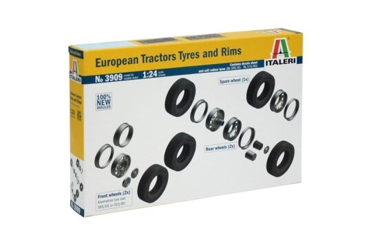 Italeri 1/24 Tilbehørssett for Europeiske Traktorer - Dekk og Felger