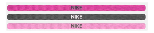 Nike Elastic Hairbands 3 Pk Spark Pink/Gridiron/Prism Pink Onesize Pannebånd