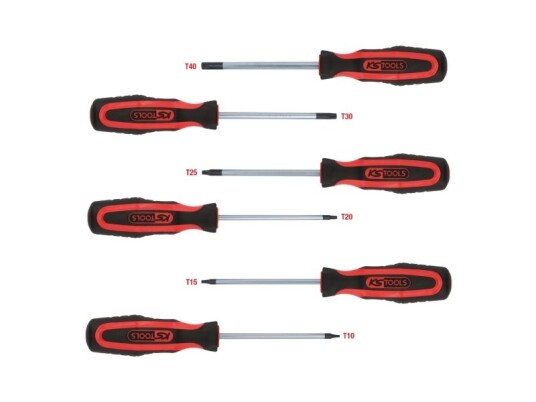 Ks Tools 159.0030 Torx Skrutrekkersett med 2-komponent Håndtak, 6 Deler