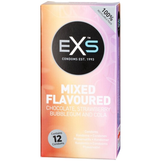 EXS kondomer med smak 12 stk     - Klar