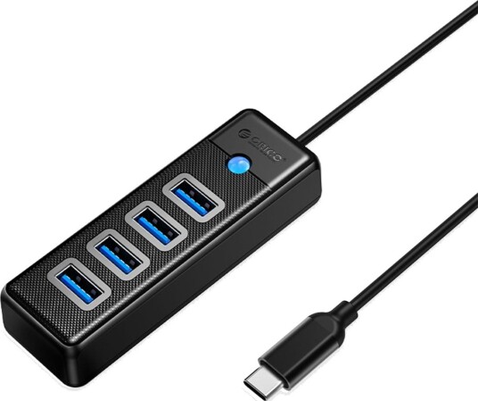 Orico PW4U-C3 USB-hub med 4x USB-A 3.0 1m Svart