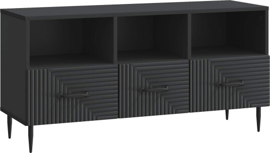TV skap med skuff Svart 102 x 34,5 x 50 cm Konstruert tre TV skap med skuff Svart 102 x 34,5 x 50 cm Konstruert tre