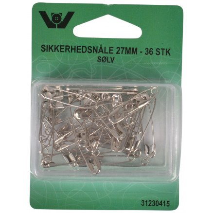 Vj Green Sikkerhetsnåler Sølv 27mm 36 stk
