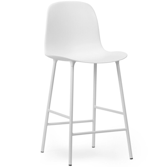 Normann Copenhagen Form Barstol Høy Rygg 65 cm Stål Hvit Normann Copenhagen Form Barstol Høy Rygg 65 cm Stål Hvit