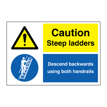 Jo Safety Caution Steep ladders Self Adhesive Vinyl 200 x 300 mm IMO 120028VNR Jo Safety Caution Steep ladders Self Adhesive Vinyl 200 x 300 mm IMO 120028VNR